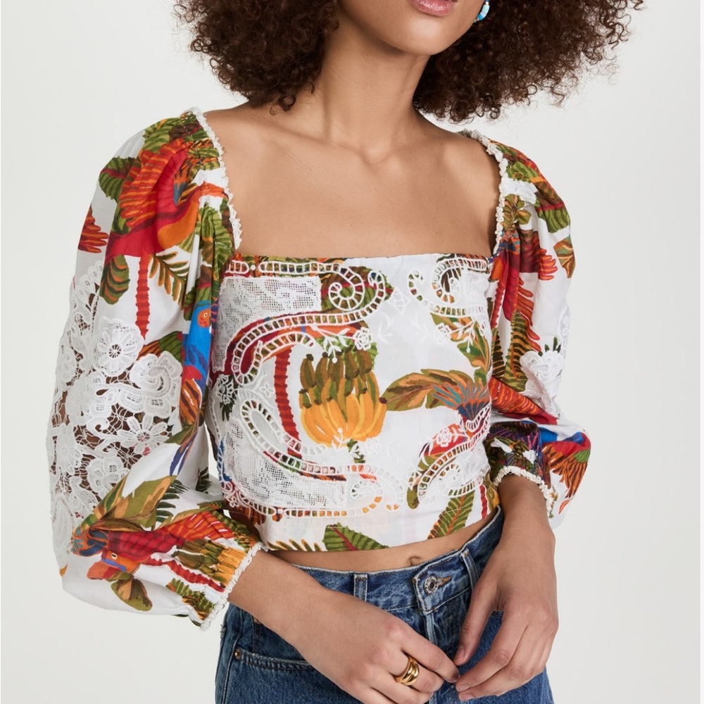 FARM Rio Multicolor Floral Lace Top